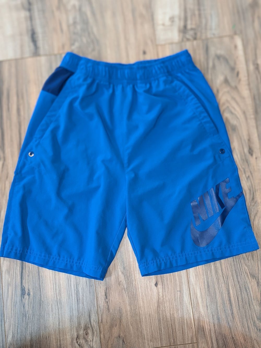 Nike Blue Athletic Shorts Swoosh Logo Boys Large